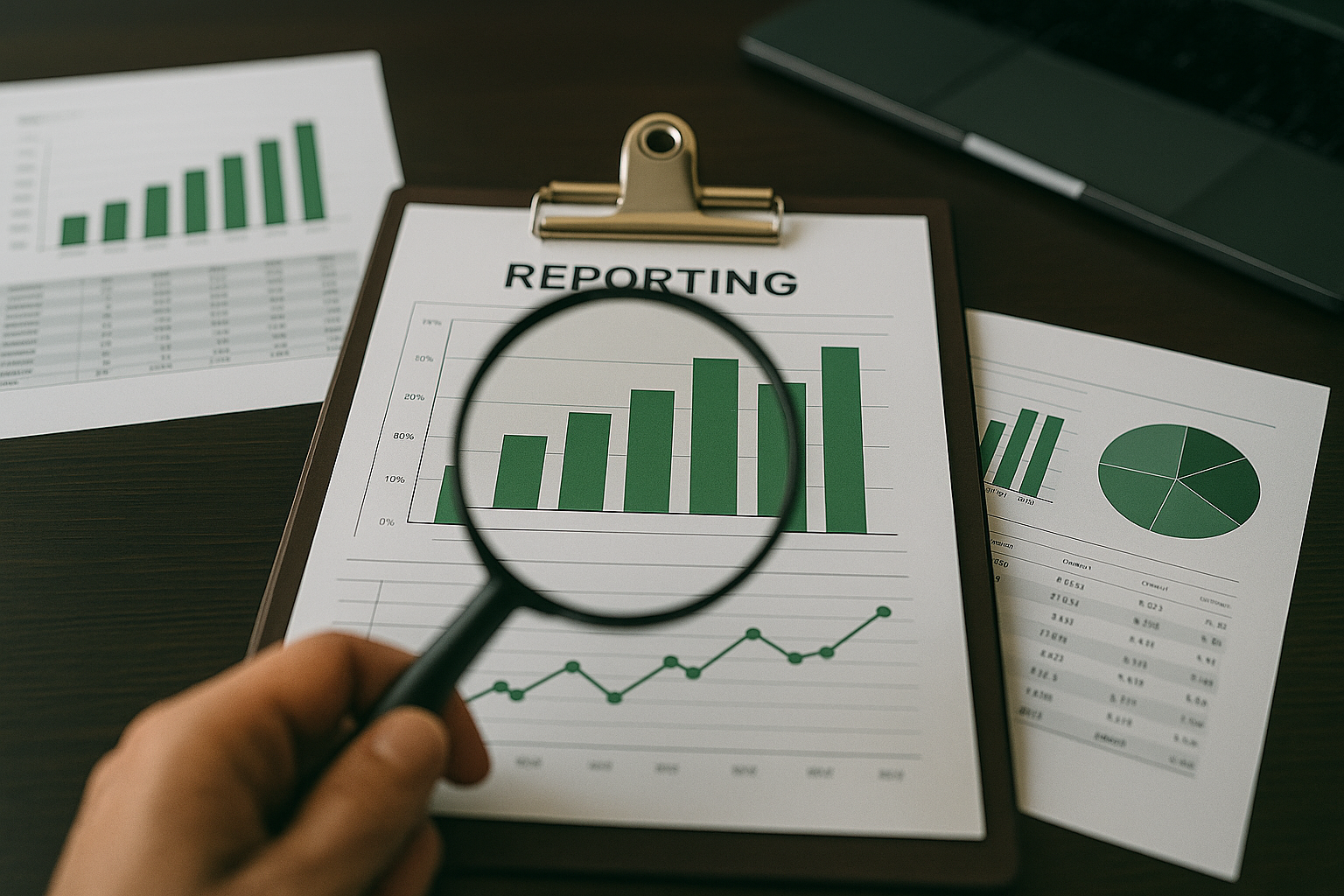 Grüne Diagrammanalyse Reporting